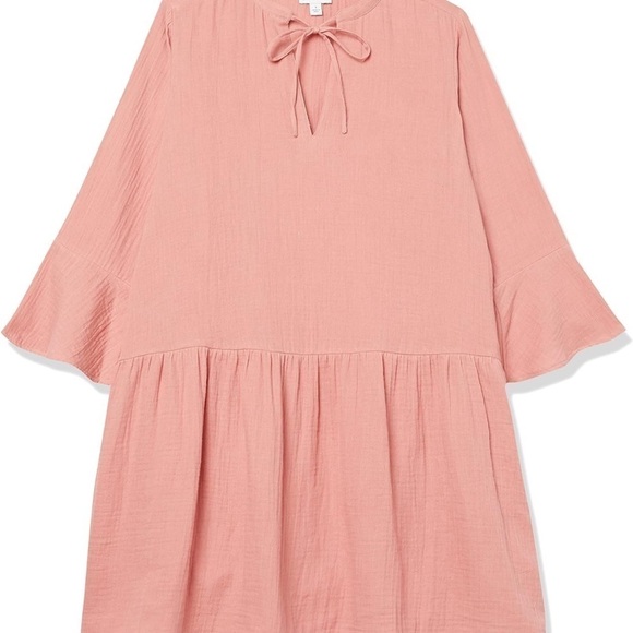 The Drop Women's Summer Gauze Bell Sleeve Mini Dress Size Small Color Rosette - Picture 6 of 14